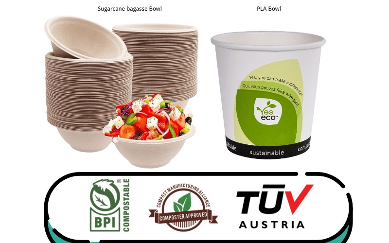 Schalen aus Zuckerrohrbagasse, PLA-Schalen für Suppe