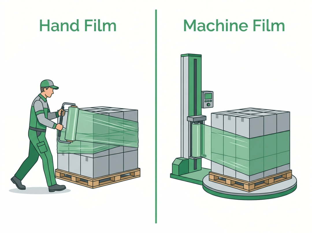 Hand wrapping versus machine pallet wrapping Hand wrapping versus machine pallet wrapping