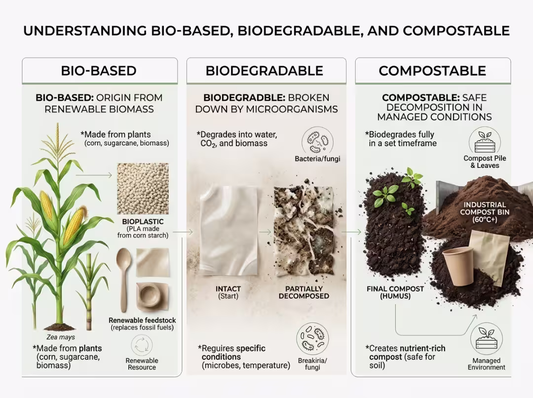 Bio based biodegradable compostable comparison Bio based biodegradable compostable comparison