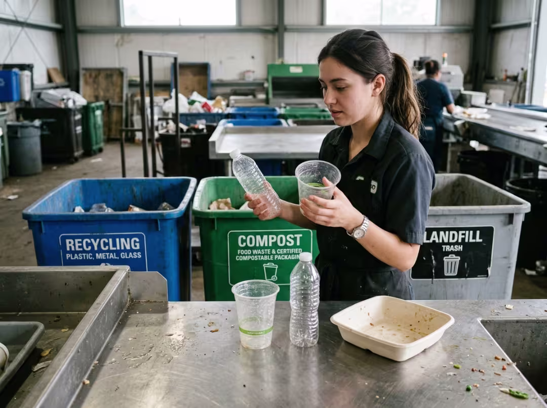 Compostable and plastic waste sorting Compostable and plastic waste sorting