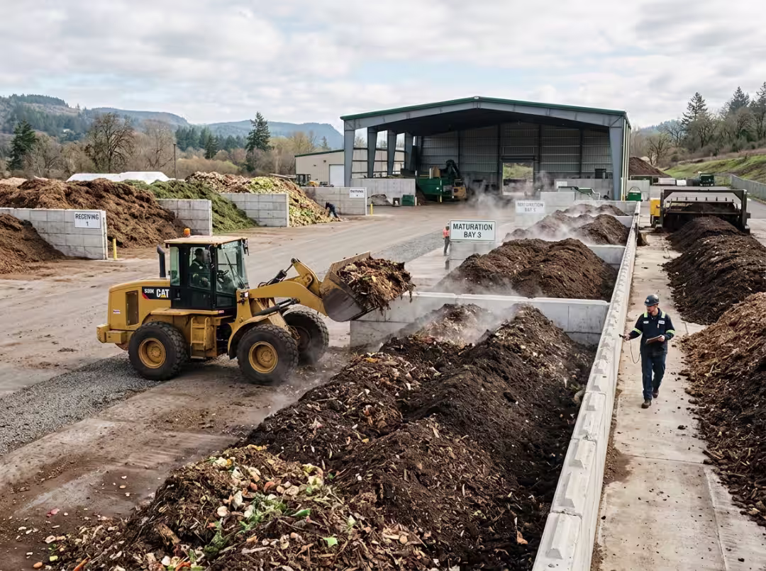 Industrial composting facility handling organic waste Industrial composting facility handling organic waste