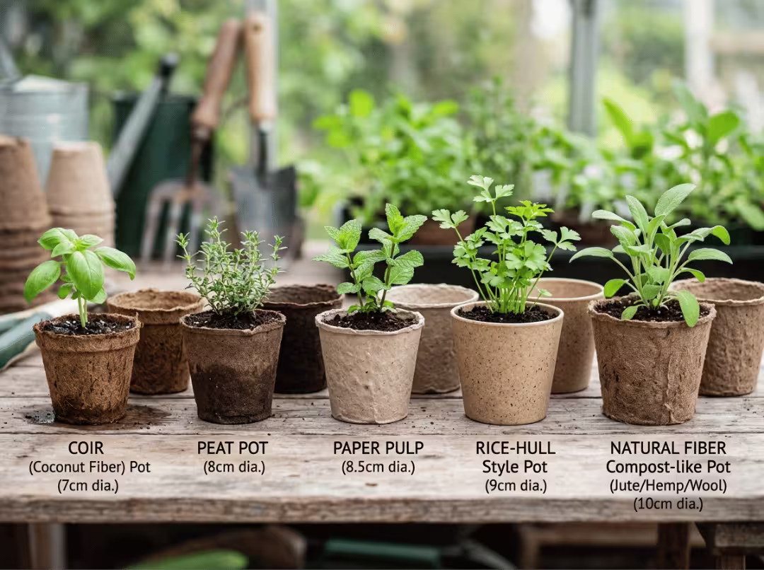 Types of biodegradable plant pots Types of biodegradable plant pots
