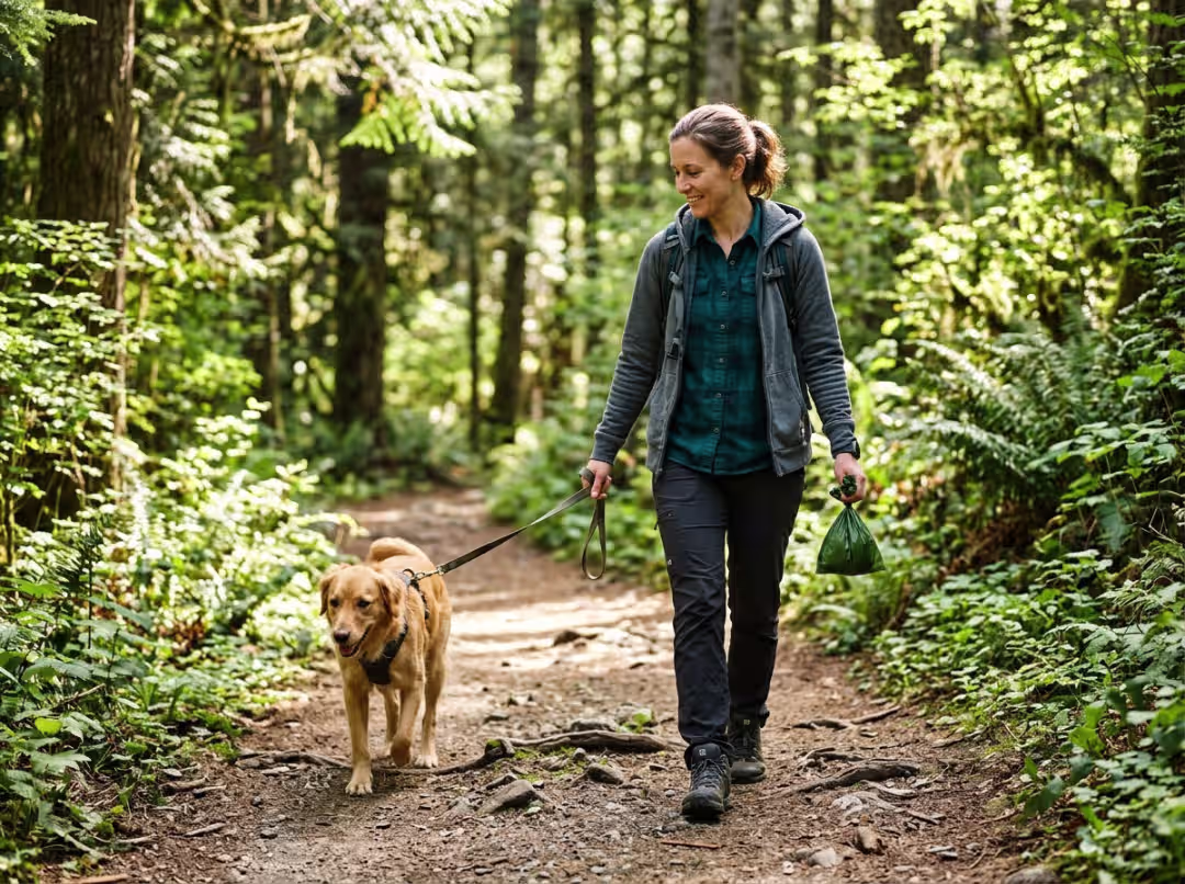 dog poop bag on hike dog poop bag on hike