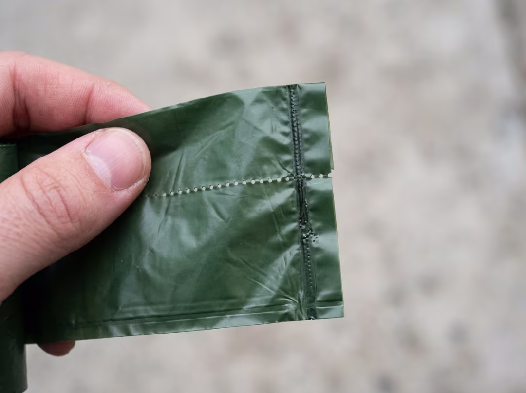 dog poop bag seam detail dog poop bag seam detail